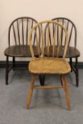 Three beech kitchen chairs