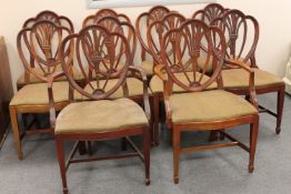 A set of ten mahogany dining chairs