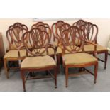 A set of ten mahogany dining chairs