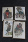 A set of four colour lithographic prints - Scottish clansmen,