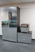 A double door mirrored wardrobe,