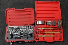 A cased Kennedy body repair kit together with a cased Kennedy socket set