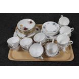 A tray of thirty piece Royal Malvern tea china together with a further seventeen pieces Queen Anne