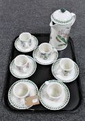 A tray of a thirteen piece Portmeirion coffee service