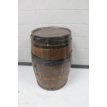 An oak coopered barrel