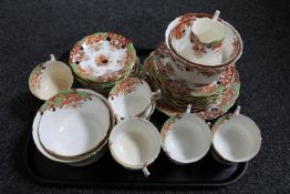 A tray containing thirty-eight pieces of Wellington tea china