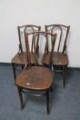 Three Bentwood chairs