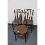 Three Bentwood chairs