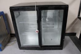 A double door under bench bottle chiller