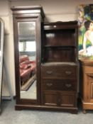 A late Victorian compactum wardrobe,