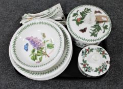 A tray containing two Portmeirion lidded tureens together with a further ten Portmeirion bowls and