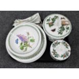 A tray containing two Portmeirion lidded tureens together with a further ten Portmeirion bowls and
