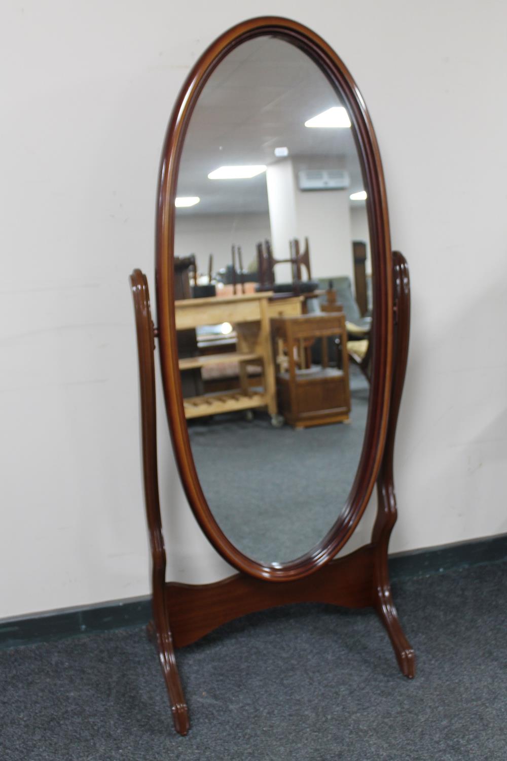 A contemporary cheval mirror