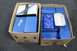 Two boxes containing Cornhill commemorative test match engraved goblets,