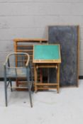 A mid 20th century child's play pen, painted high chair,