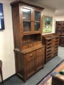 A Barker & Stonehouse pine glazed kitchen dresser,