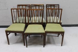 A set of six mid 20th century continental dining chairs and a set of five mid 20th century