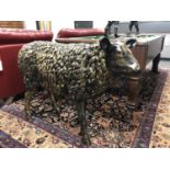 A cast patinated aluminium figure - sheep,