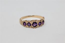 A 9ct gold amethyst ring