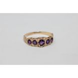 A 9ct gold amethyst ring