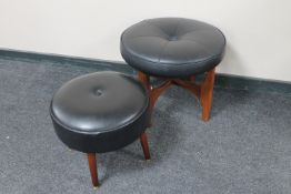 A mid 20th century teak G Plan dressing table stool and one other