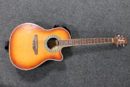 A vintage Kimbara semi-acoustic guitar