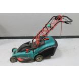 A Bosch electric lawn mower with grass box (continental plug)