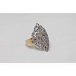 An 18ct gold diamond panel ring