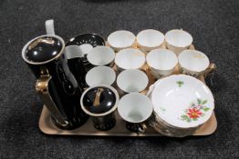 A tray of six Windsor bone china Christmas trios,