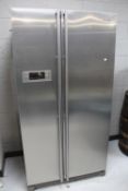 A Samsung stainless steel American style fridge freezer