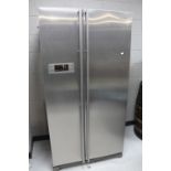 A Samsung stainless steel American style fridge freezer