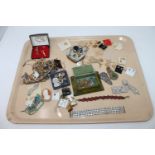 A tray of a large quantity of costume jewellery, cuff links,