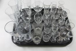 A tray of assorted glass ware