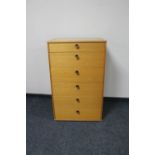 A 20th century teak six drawer chest