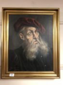 Continental school : Study of a bearded man, oil on canvas,