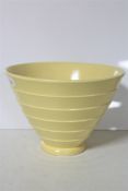 A Wedgwood Keith Murray design conical vase, matt straw,