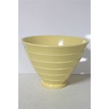 A Wedgwood Keith Murray design conical vase, matt straw,