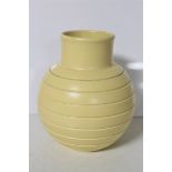A Wedgwood Keith Murray design bomb vase, matt straw,