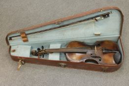 An antique violin, probably 19th century,