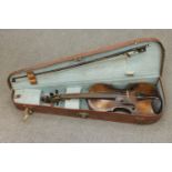 An antique violin, probably 19th century,