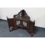 A Victorian mahogany double door corner shelf