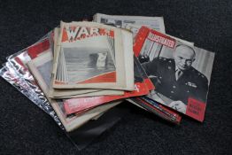 A collection of war time magazines including The War, Picture post, Everybodys Magazine,