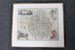 A 17th century hand-coloured Jan Jansson map,