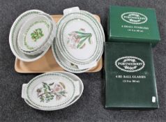 A tray containing ten pieces of Portmeirion china to include oven and flan dishes, serving plate,