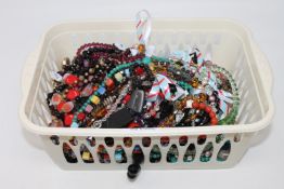 A basket of costume bead necklaces