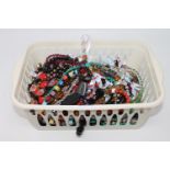 A basket of costume bead necklaces