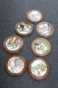 A set of seven Royal Doulton Old Country Crafts collector's plates in wooden frames