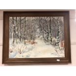 Continental School : Winter forest, oil on canvas,