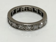 A diamond full eternity ring, size L.