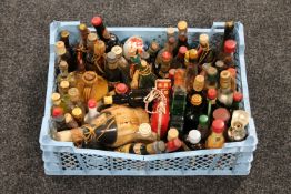 A basket of a quantity of alcohol miniatures